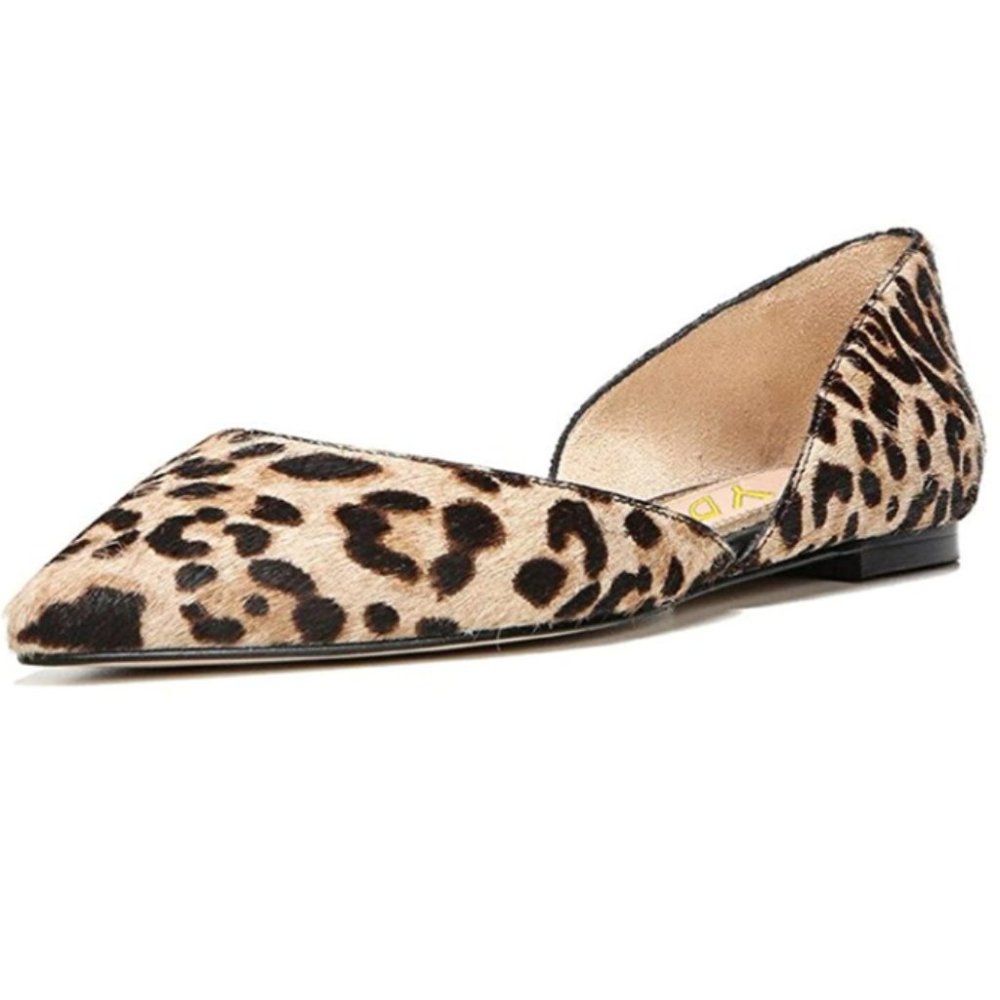 YDN Casual Pointed Toe Flat Slip on Block Low Heel